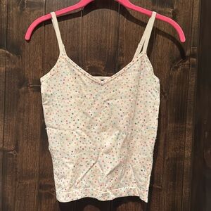 BCBG Maxazria ivory sequin tank adjustable straps size xs multi colored sequin